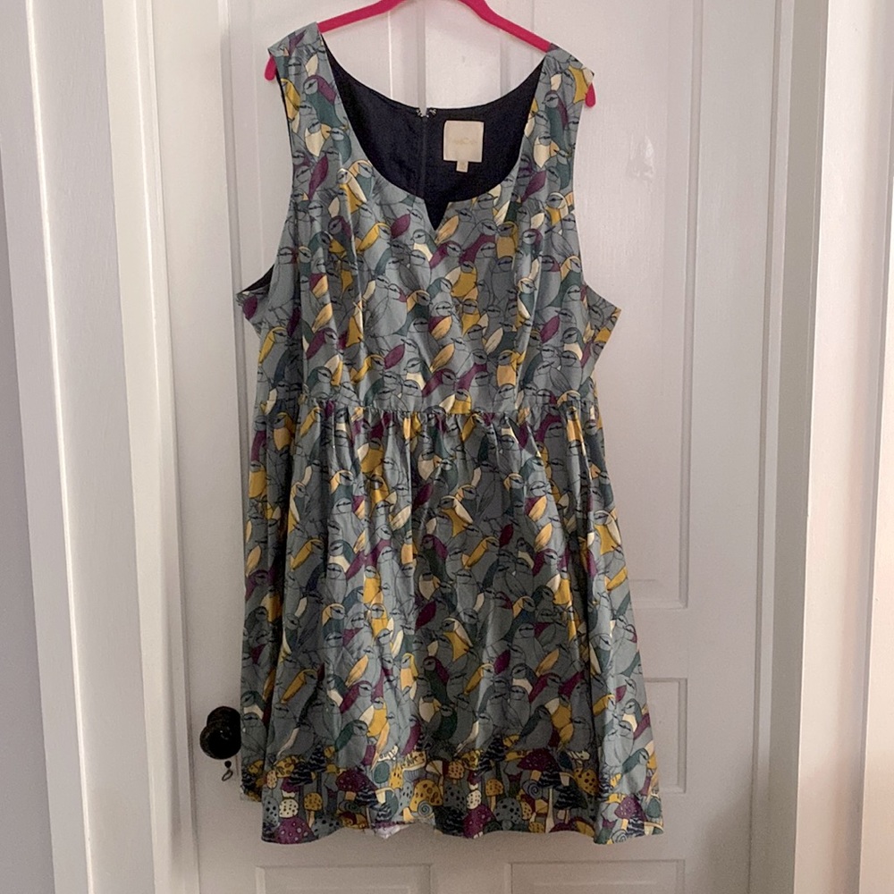 ModCloth Sleeveless Bird Print Dress